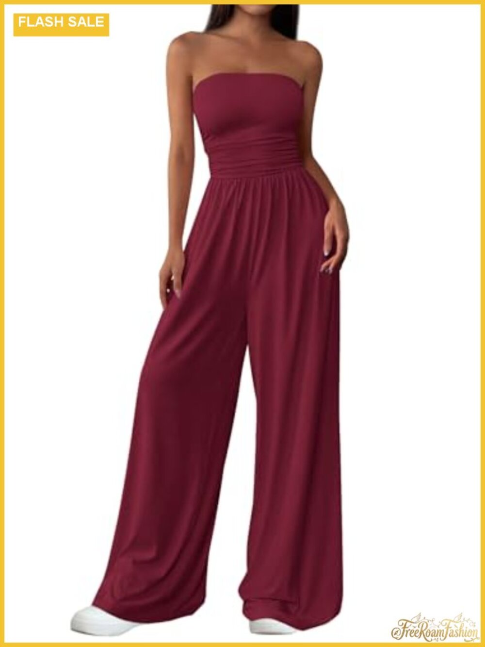 Strapless Wide Leg Jumpsuit for Women Casual Summer Romper